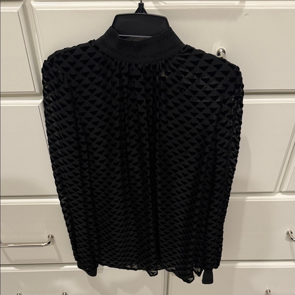 Tory Burch Black Geometric Blouse